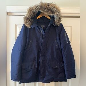 Boys Ralph Lauren Navy Blue Coat